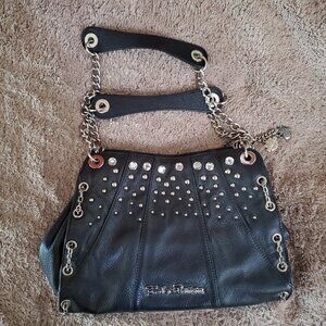 Harley Davidson *ONE OF A KIND* Embellished Black Leather Tote